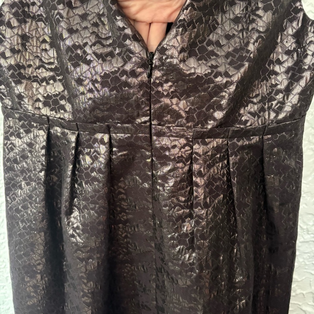 London Times Brocade Empire Waist Dress Size 12 - Picture 7 of 9
